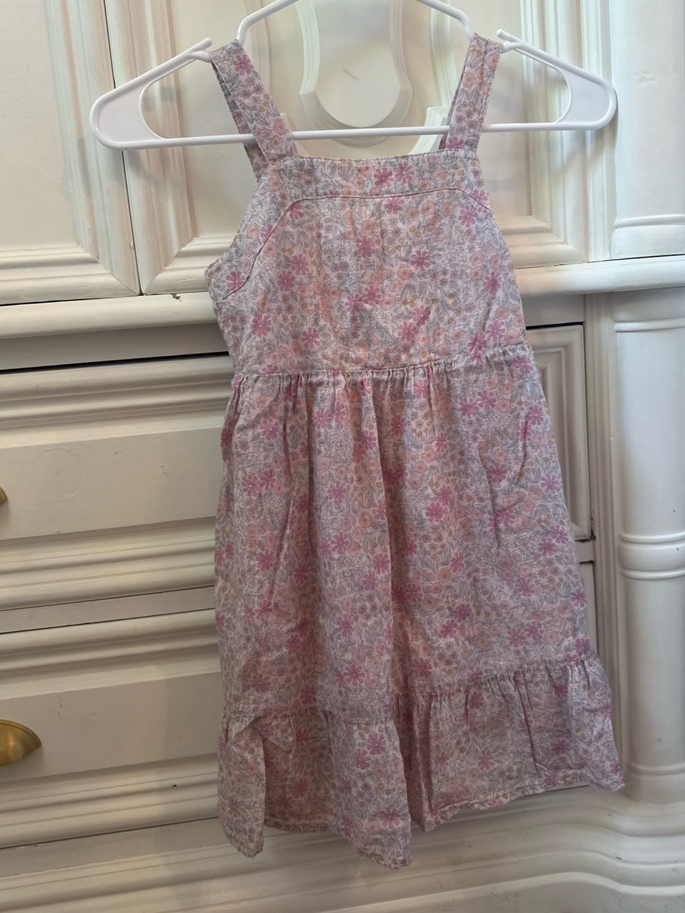 Cat & Jack Pink Floral Sundress with Cream Base size 6